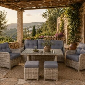 BALI 6 Piece Sofa Set with Footstools